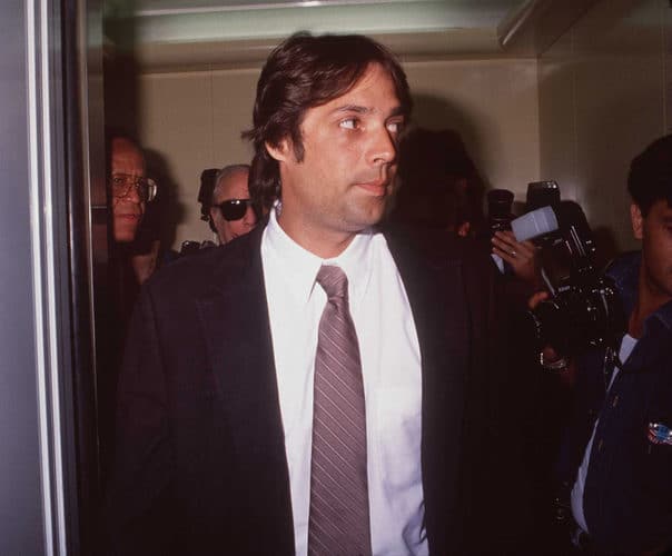 387896 01: Christian Brando, the son of actor Marlon Brando, arrives at court February 21, 1997 in California. (Photo by Newsmakers)