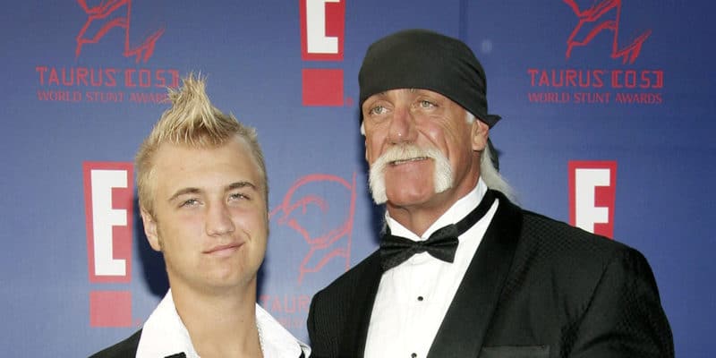 LOS ANGELES, CA - SEPTEMBER 25: Actor Hulk Hogan and his son Nick arrive at the 5th Annual Taurus World Stunt Awards on September 25, 2005 in Los Angeles, California. (Photo by Marsaili Mcgrath/Getty Images)