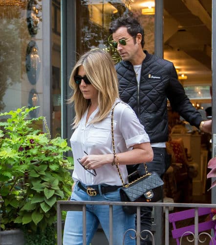 Actors Jennifer Aniston and Justin Theroux in New York, on September 28, 2016.