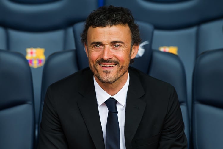 BARCELONA, SPAIN - MAY 21: Luis Enrique Martinez poses for the media during his official presentation as the new coach of FC Barcelona at Camp Nou on May 21, 2014 in Barcelona, Spain. (Photo by Alex Caparros/Getty Images)