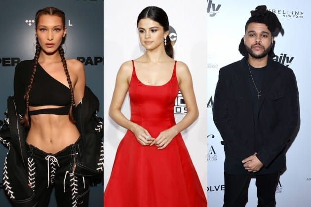 Resultado de imagen de selena gomez y the weeknd y bella hadid