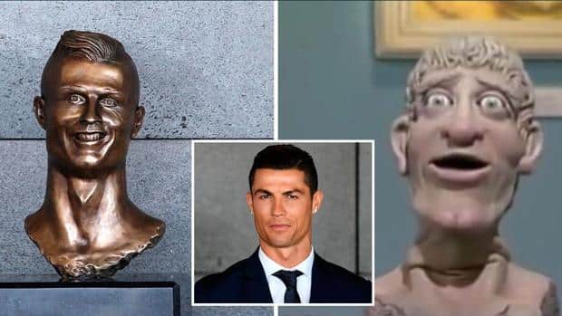 El busto de Cristiano Ronaldo en el aeropuerto de Madeira que han comparado con el Ecce-Homo de Borja
