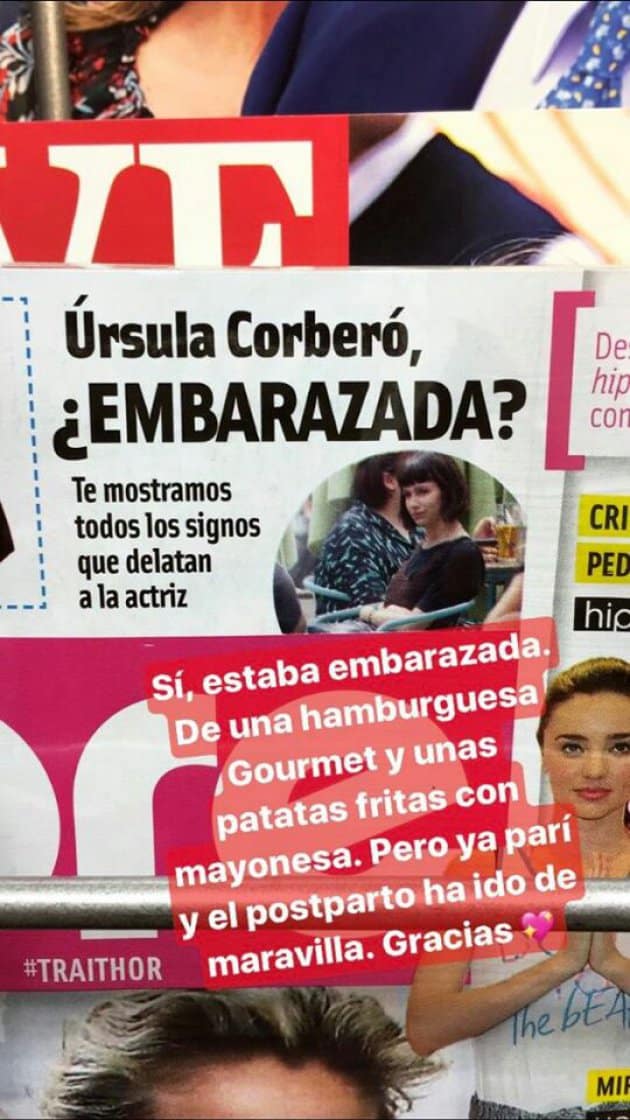 Úrsula Corberó responde de esta divertida forma a los medios que hablan de un posible embarazo