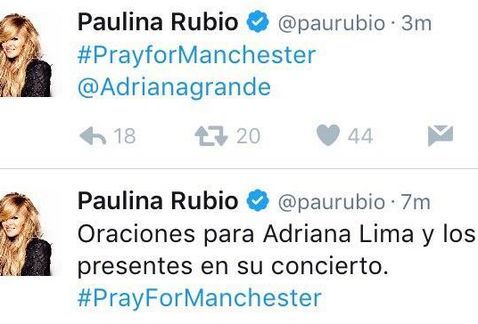 Las redes sociales no perdonan la metedura de pata de Paulina Rubio tras el atentado de Manchester