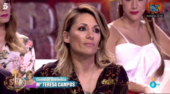 Una emocionada Mª Teresa Campos apoya a 'Bigote' Arrocet en Supervivientes para "redimirse" por ocultarle su enfermedad
