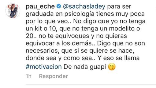respuesta paula ktbE Paula Echevarría alimenta al troll y se encara con una seguidora de Instagram