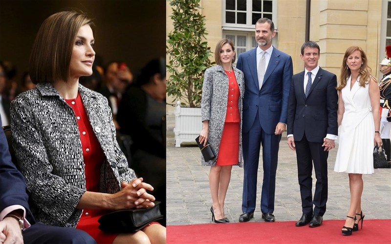 Letizia levanta el castigo al Rey y echa mano del dos piezas rojo de Nina Ricci (por quinta vez)