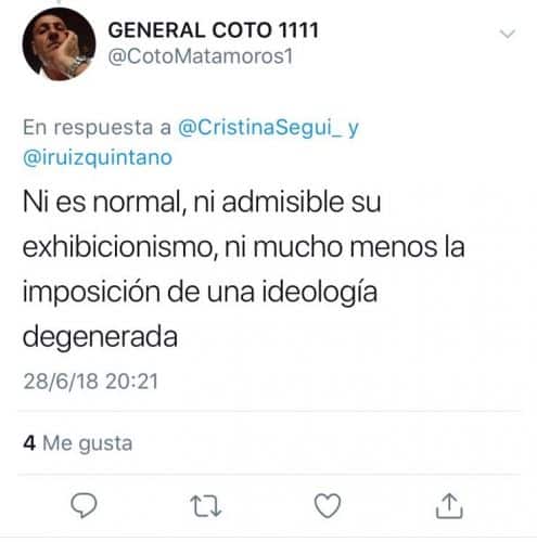 Coto Matamoros incendia las redes con un comentario homófobo