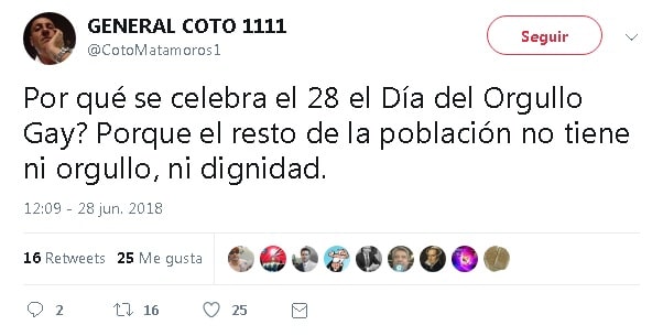 Coto Matamoros incendia las redes con un comentario homófobo