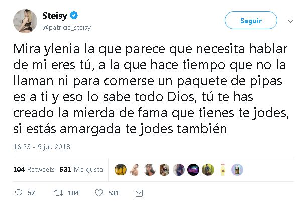 Steisy nos cuenta, en exclusiva, cómo ha sido el enfrentamiento con Ylenia