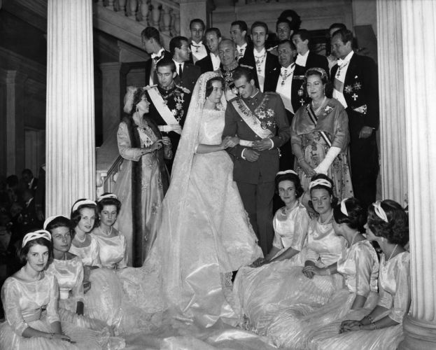 Rey Juan Carlos y reina Sofía en su boda