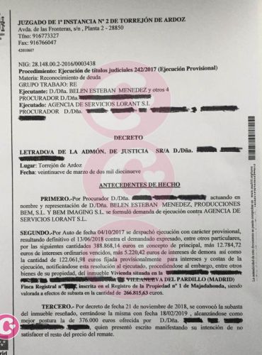 Exclusiva: Belén Esteban miente. Este es el documento de la verdad sobre la casa de Toño Sanchís