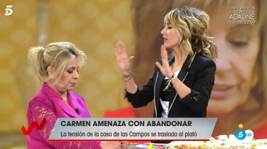 La bofetada sin mano de Carmen Borrego: pierde los nervios y abandona 'Viva la vida'