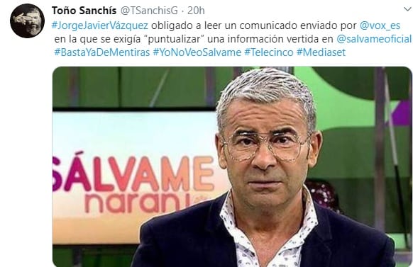 Toño Sanchís revienta a Sálvame con un mensaje demoledor