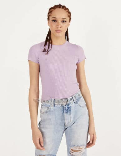 camiseta corta bershka