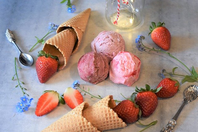 Helado de fresa