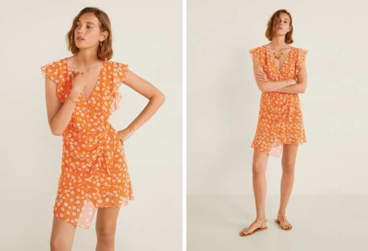 vestido gasa mango