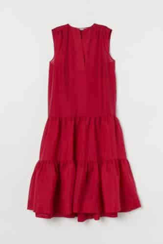 vestido rojo h&m