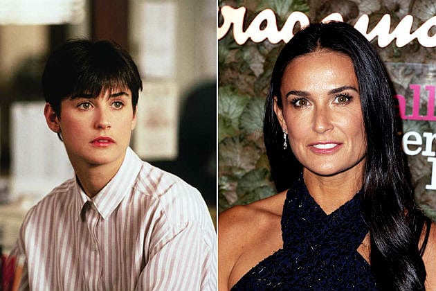 Demi Moore en la película "Ghost" y en la actualidad