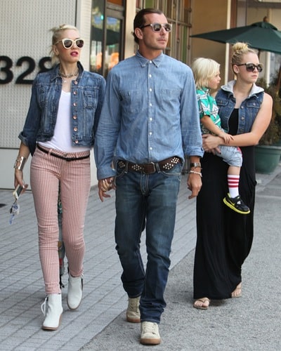 Gavin Rossdale , Gwen Stefani y la niñera Mindy Mann.