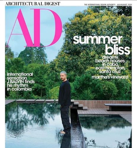 El cantante J Balvin en la portada de la revista Architectural Digest