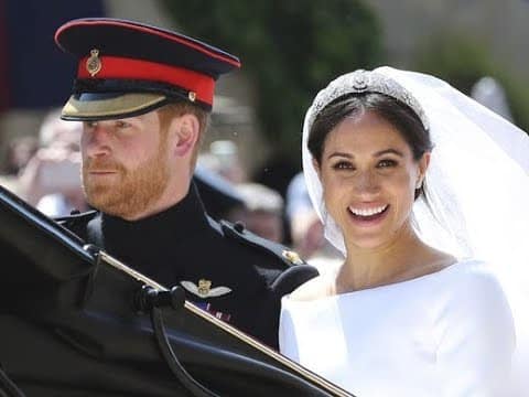 El príncipe Harry y Meghan Markle el día de su boda.