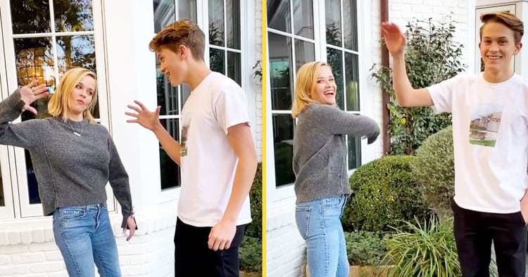 Las veces en que Reese Witherspoon ha avergonzado a su hijo Reese Whitherpoon con su hijo Deacon haciendo coreografía de Tik Tok
