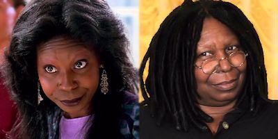 Whoopi Goldberg en la película "Ghost" y en la actualidad