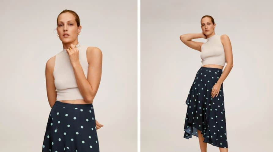 falda midi mango