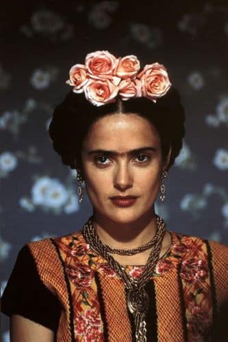 Salma Hayek vestida como Frida Kahlo