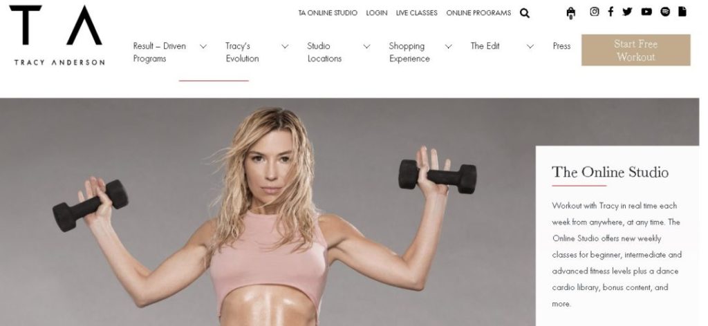 Página web de Tracy Anderson