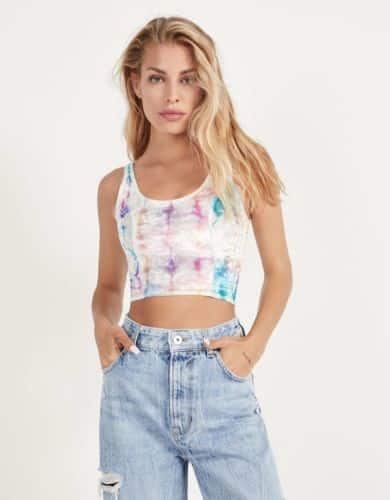 top tie-dye bershka