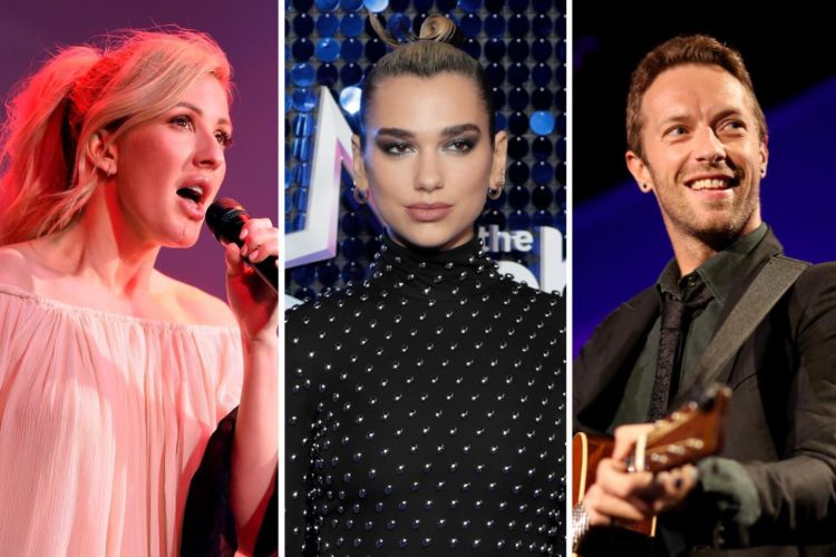 Dua Lipa, Chris Martin, Ellie Goulding