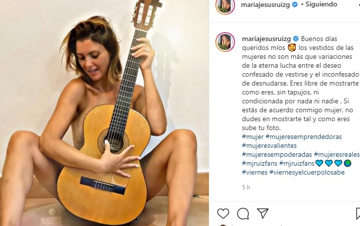 Sin ropa y a lo loco: la foto más escandalosa de María Jesús Ruiz