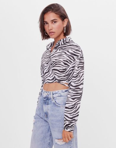 camisa cebra bershka