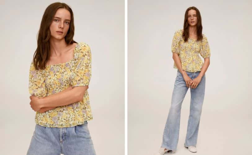 blusa estampado mango flores