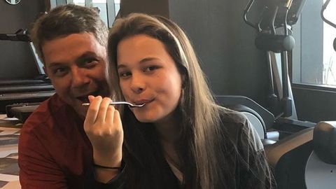 Alejandro Sanz y su hija Manuela 