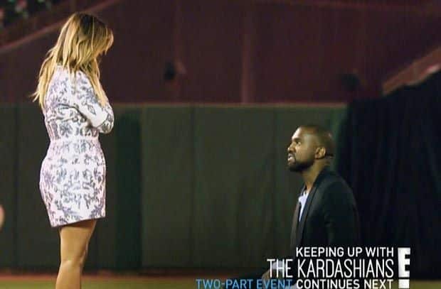 La propuesta de matrimonio de Kanye West a Kim Kardashian
