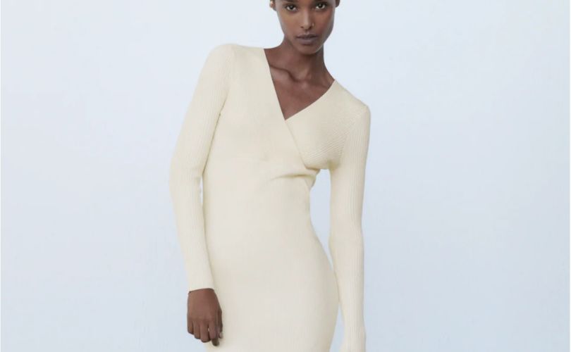 vestido punto zara