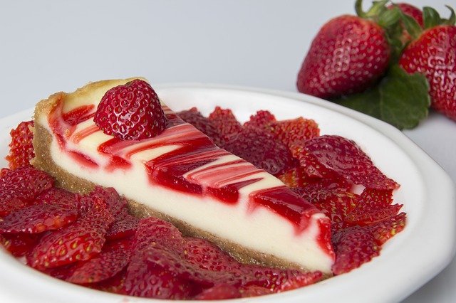 tarta queso con fresas