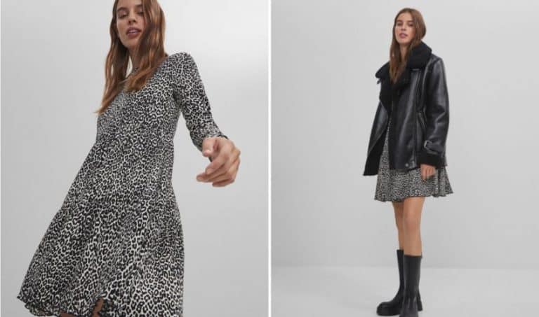 Vestidos cortos de Bershka que irán perfectos con botines