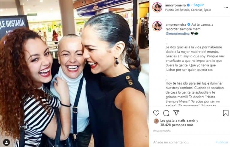 Amor Romeira se despide de su madre: «gracias a ti soy lo que soy»
