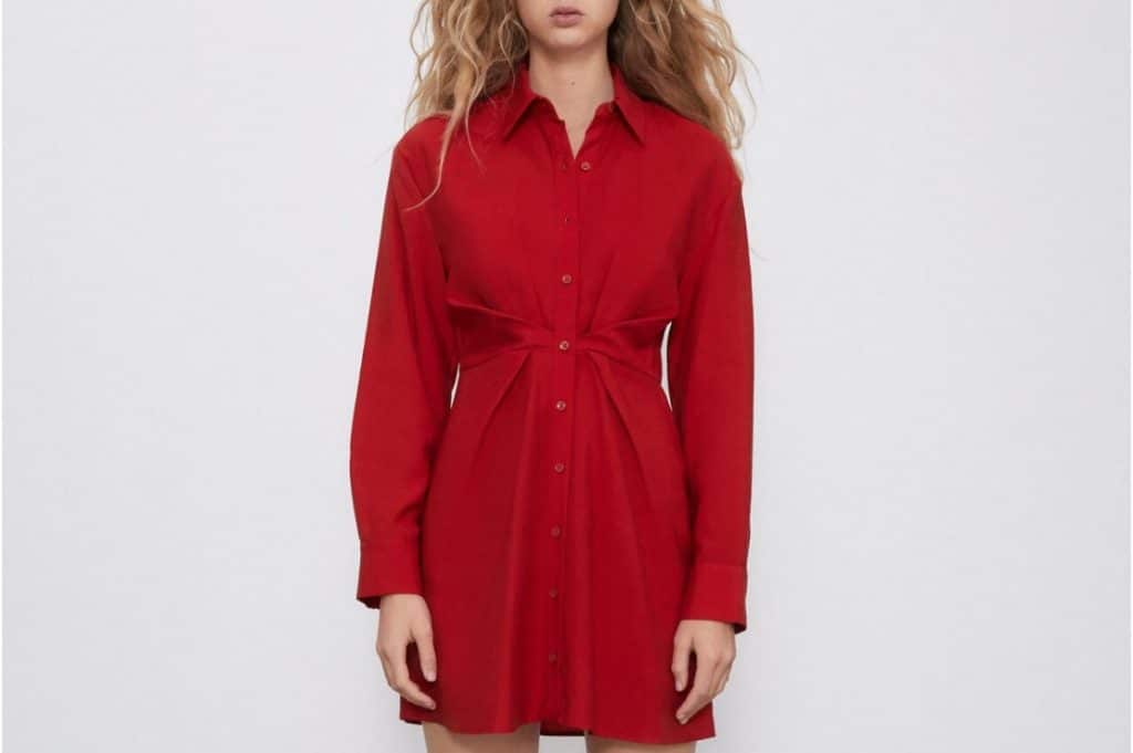 vestido camisero zara