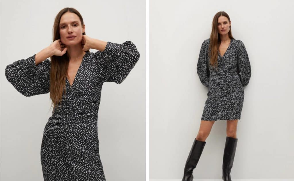 vestido estampado mango
