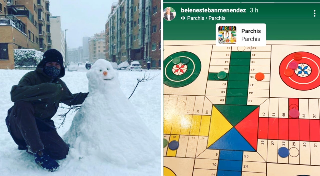 Belén Esteban y Canales Rivera en la nieve