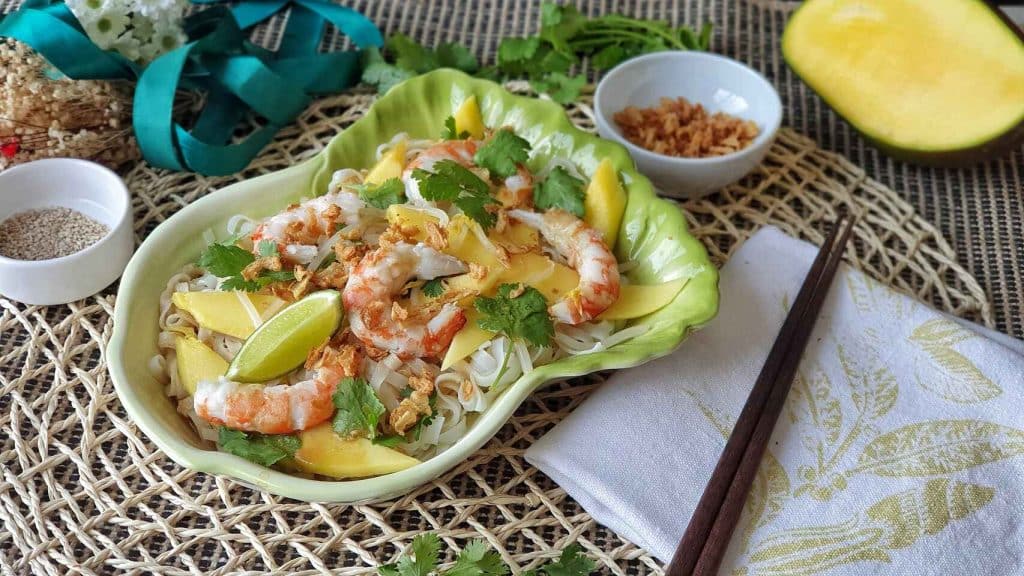 Receta de mango con langostinos... Para chuparse los dedos