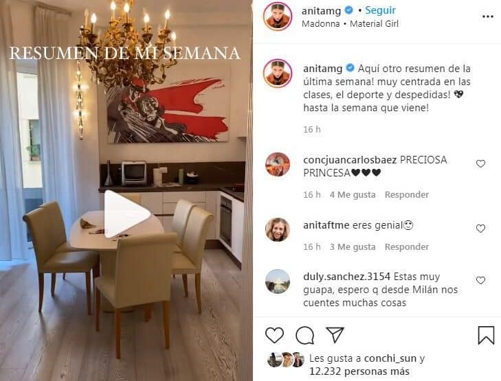 Anita Matamoros casa en Milán