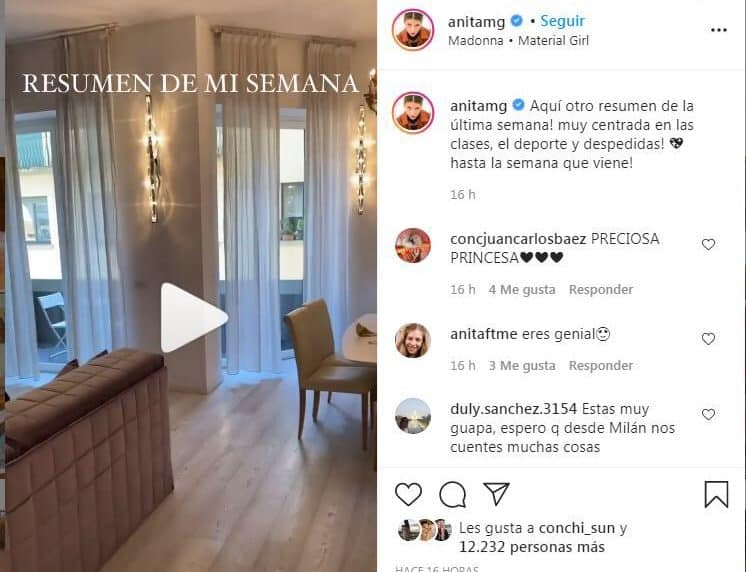 Anita Matamoros casa en Milán