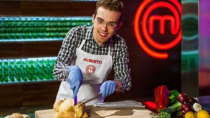 Alberto Sampere y su leon come gamba en Masterchef