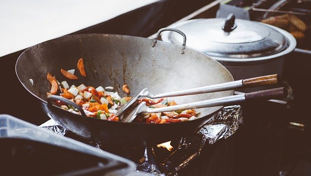 wok de verduras con arroz